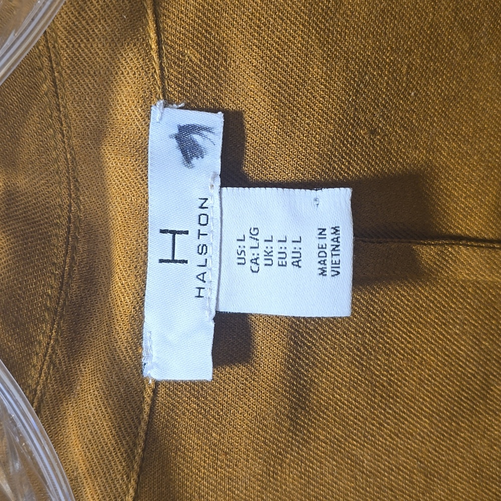 Halston Linen Blend Button Down Belted Shacket Sz L - Picture 12 of 12